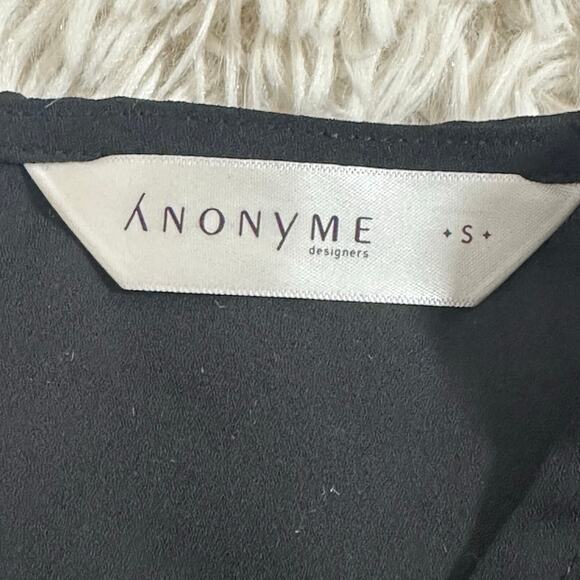 Anonyme Black 3/4 Sleeve Blouse Sz 4 - Picture 3 of 9